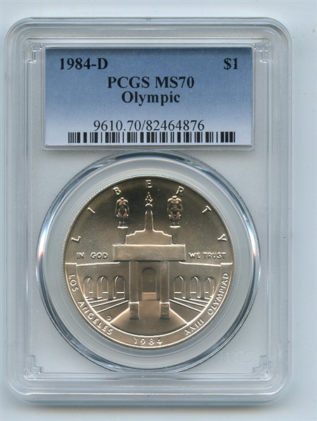 1984 D $1 Olympic Silver Commemorative Dollar PCGS MS70