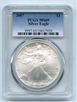 2007 $1 American Silver Eagle Dollar 1oz PCGS MS69
