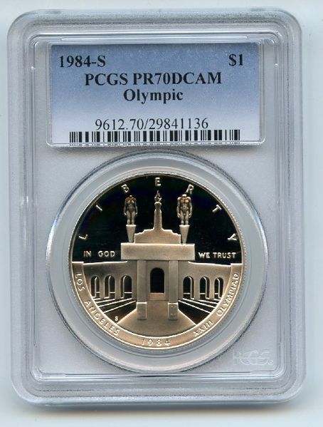 1984 S $1 Olympic Silver Commemorative Dollar PCGS PR70DCAM