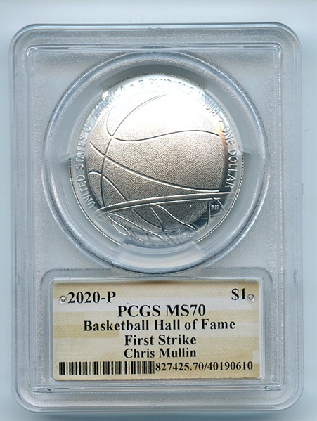 2020 P $1 Basketball Hall of Fame Silver Commemorative PCGS MS70 FS Chris Mullin