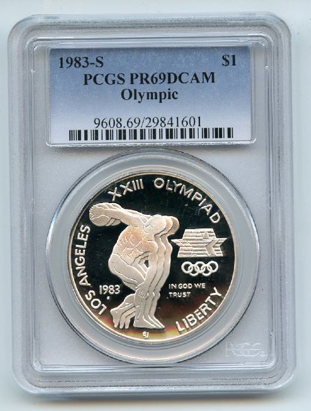 1983 S $1 Olympic Silver Commemorative Dollar PCGS PR69DCAM