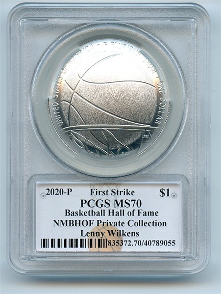 2020 P $1 Basketball Hall of Fame Silver Commemorative PCGS MS70 Lenny Wilkens