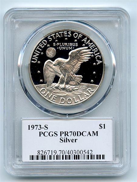 1973 S $1 Silver Ike Eisenhower Dollar Proof PCGS PR70DCAM Fred Haise