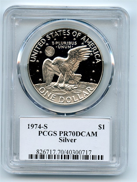 1974 S $1 Silver Ike Eisenhower Dollar Proof PCGS PR70DCAM Fred Haise