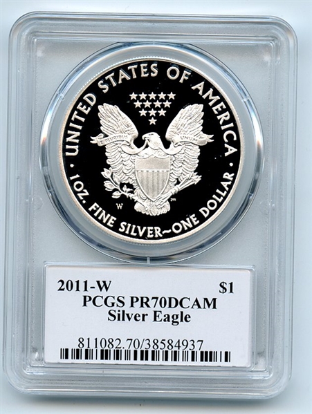 2011 W $1 Proof American Silver Eagle 1oz PCGS PR70DCAM Leonard Buckley