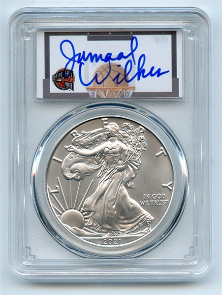 2021 (S) $1 Emergency Issue American Silver Eagle PCGS MS70 FDOI Jamaal Wilkes