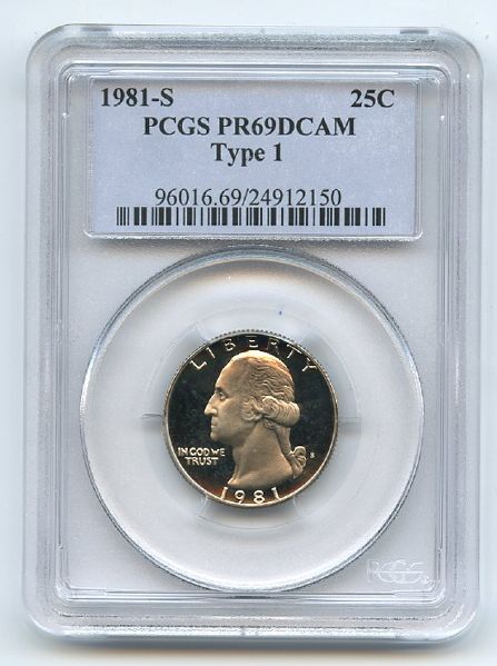 1981 S 25C Washington Quarter Proof PCGS PR69DCAM