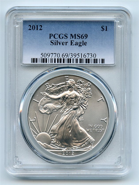 2012 $1 American Silver Eagle Dollar 1oz PCGS MS69