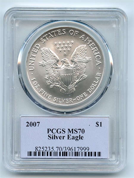 2007 $1 American Silver Eagle Dollar 1oz PCGS MS70 Thomas Cleveland Native