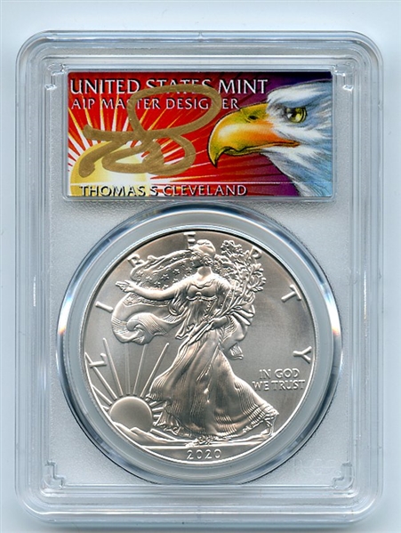 2020 $1 American Silver Eagle 1oz PCGS MS70 FS 1 of 1000 Thomas Cleveland Eagle