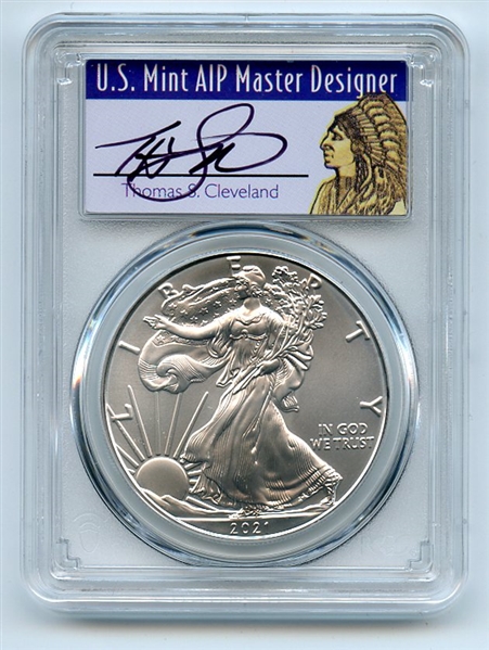 2021 (P) $1 Emergency Issue American Silver Eagle PCGS MS70 FDI Cleveland Native