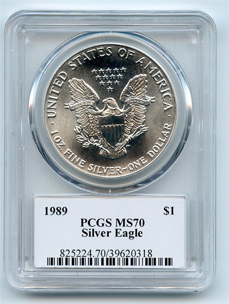 1989 $1 American Silver Eagle Dollar 1oz PCGS MS70 Thomas Cleveland Eagle