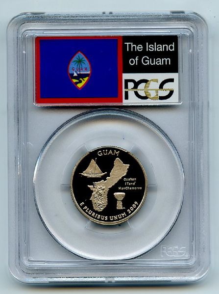 2009 S 25C Clad Guam Quarter PCGS PR69DCAM
