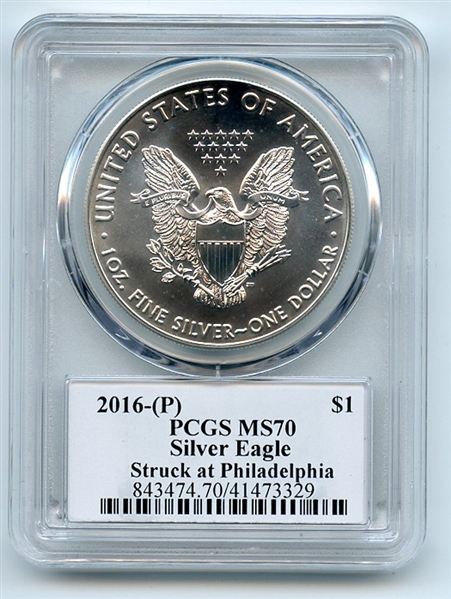 2016 (P) $1 American Silver Eagle PCGS MS70 Fred Haise