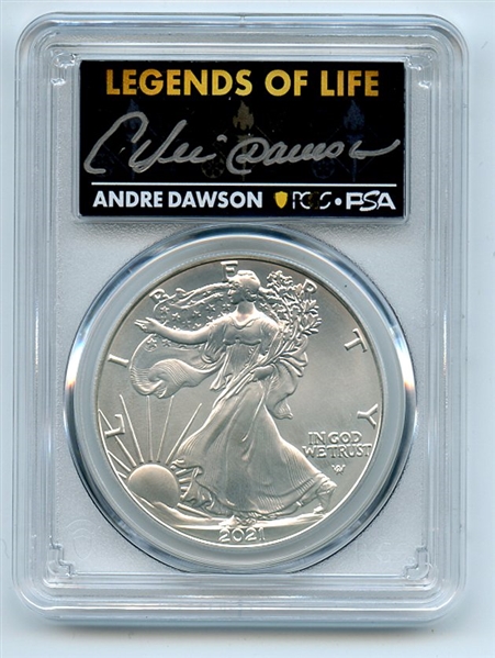 2021 $1 American Silver Eagle Type 2 PCGS PSA MS70 Legends of Life Andre Dawson