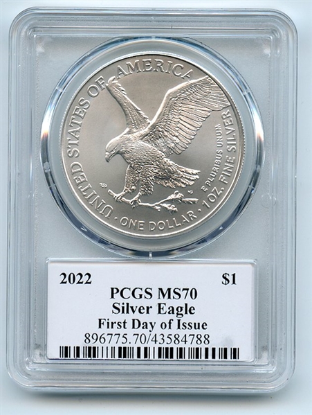 2022 $1 American Silver Eagle 1oz Dollar PCGS MS70 FDOI Thomas Cleveland Native