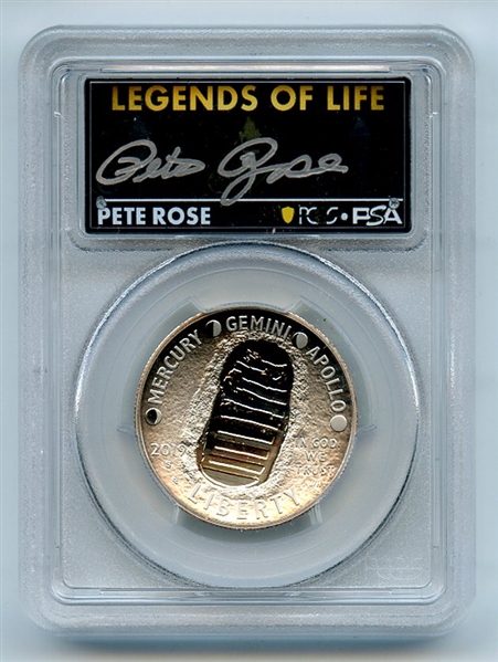 2019 S 50C Apollo 11 Commemorative PCGS PR70DCAM Legends of Life Pete Rose