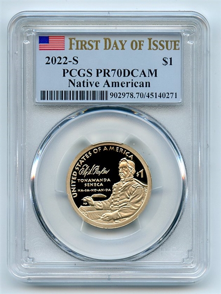 2022 S $1 Sacagawea Dollar PCGS PR70DCAM First Day of Issue