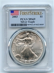 2003 $1 American Silver Eagle 1oz Dollar PCGS MS69 First Strike