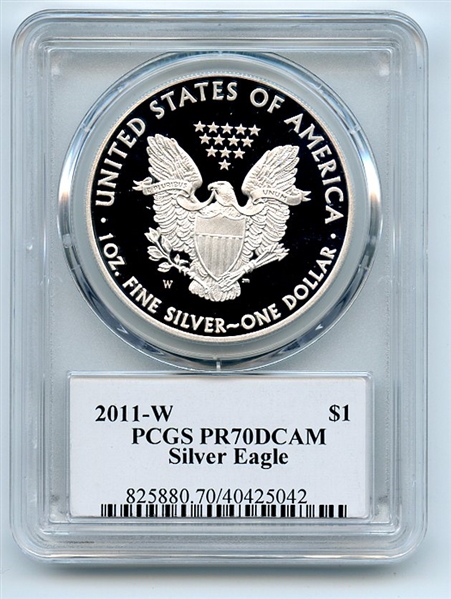 2011 W $1 Proof American Silver Eagle 1oz PCGS PR70DCAM Thomas Cleveland Arrows