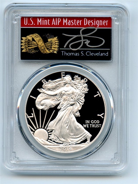 2014 W $1 Proof American Silver Eagle 1oz PCGS PR70DCAM Thomas Cleveland Arrows