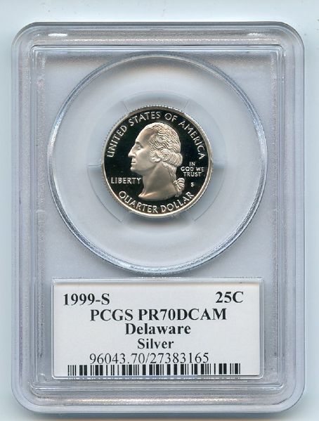 1999 S 25C Silver Delaware Quarter PCGS PR70DCAM