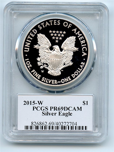2015 W $1 Proof American Silver Eagle 1oz PCGS PR69DCAM Thomas Cleveland Arrows