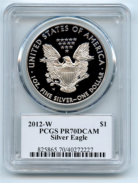 2012 W $1 Proof American Silver Eagle 1oz PCGS PR70DCAM Thomas Cleveland Arrows