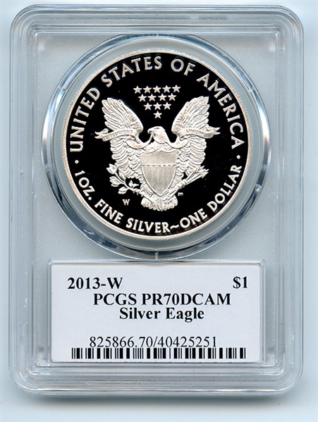2013 W $1 Proof American Silver Eagle 1oz PCGS PR70DCAM Thomas Cleveland Arrows