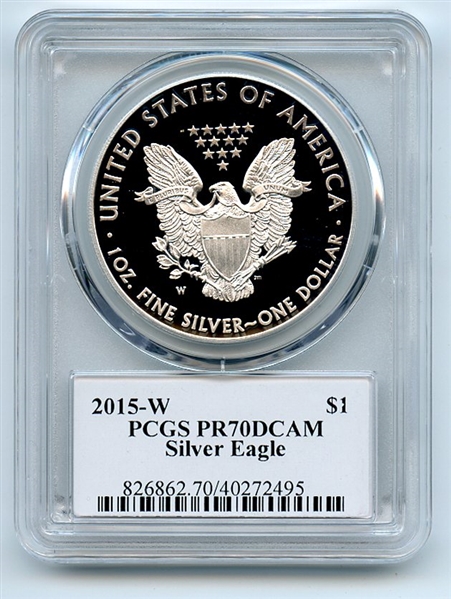2015 W $1 Proof American Silver Eagle 1oz PCGS PR70DCAM Thomas Cleveland Arrows