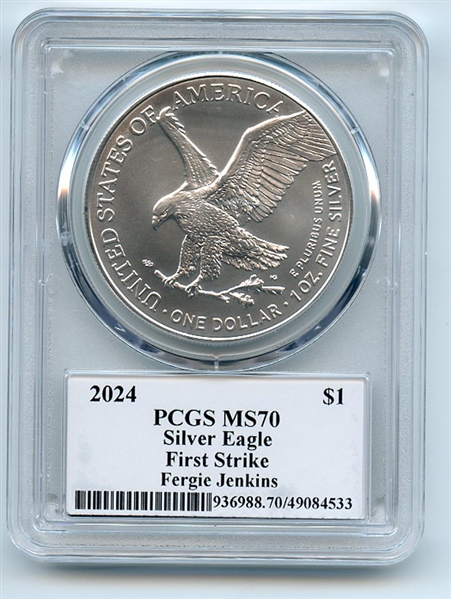 2024 $1 American Silver Eagle 1oz PCGS MS70 FS Legends of Life Fergie Jenkins