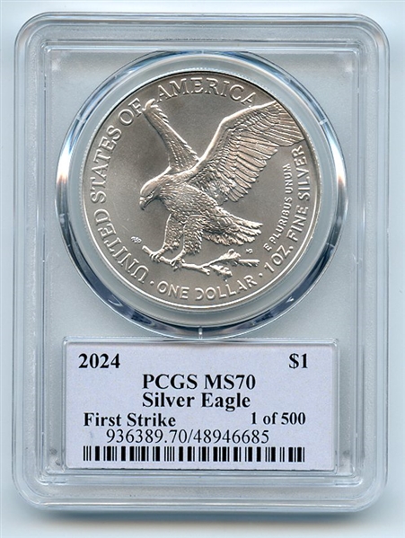 2024 $1 American Silver Eagle 1oz PCGS MS70 FS 1 of 500 Thomas Cleveland Native