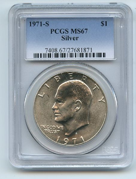 1971 S $1 Silver Ike Eisenhower Dollar PCGS MS67