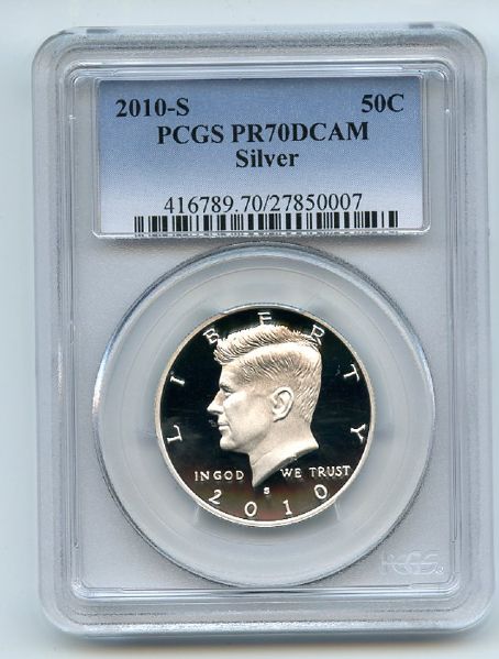 2010 S 50C Silver Kennedy Half Dollar PCGS PR70DCAM