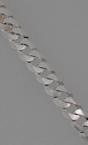 .925 Sterling Silver Flat Curb 7.65 mm Chain 24 Italy