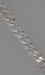 .925 Sterling Silver Flat Curb 7.65 mm Chain 20" Italy