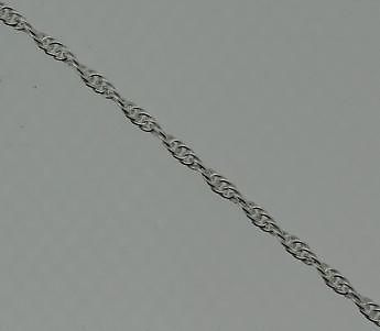 .925 Sterling Silver Loose Rope 1.9 mm Chain 16 Italy