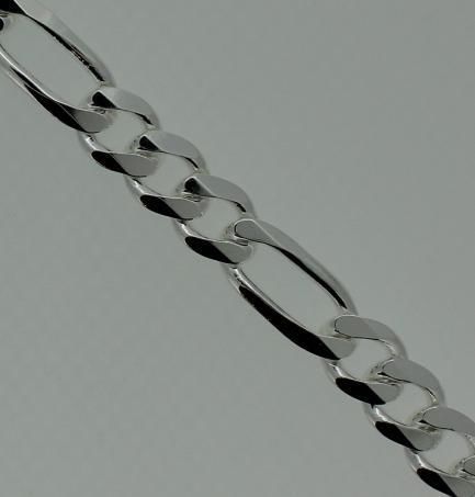 .925 Sterling Silver Figaro 8.3 mm Chain 24 Italy