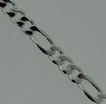 .925 Sterling Silver Figaro 5.5 mm Chain 20" Italy