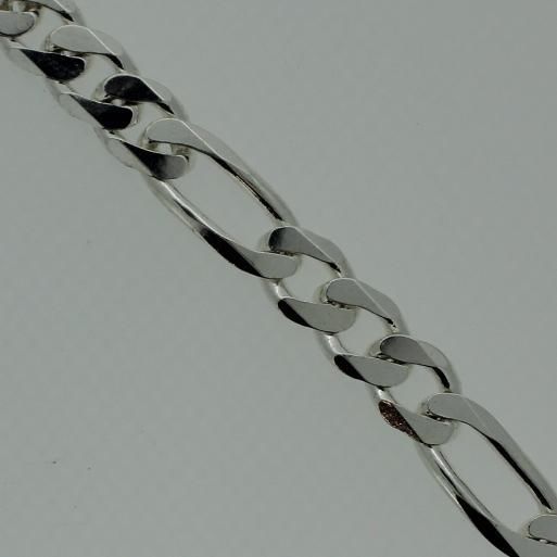 .925 Sterling Silver Figaro 9.2 mm Chain 24 Italy