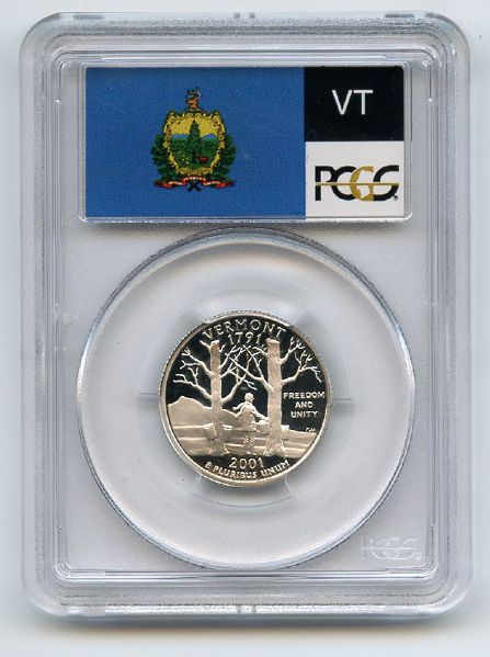 2001 S 25C Silver Vermont Quarter PCGS PR69DCAM
