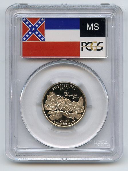 2002 S 25C Clad Mississippi Quarter PCGS PR69DCAM