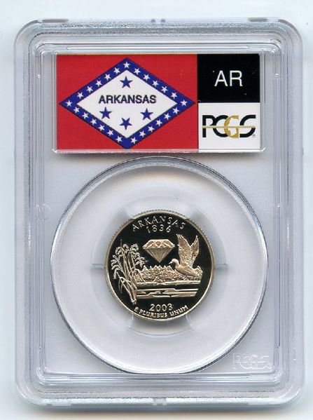 2003 S 25C Clad Arkansas Quarter PCGS PR69DCAM