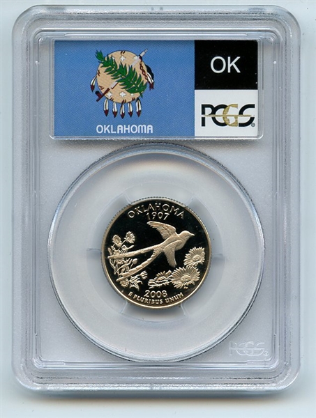 2008 S 25C Clad Oklahoma Quarter PCGS PR69DCAM