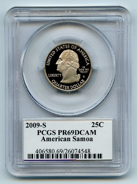 2009 S 25C Clad American Samoa Quarter PCGS PR69DCAM