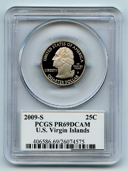 2009 S 25C Clad Virgin Islands Quarter PCGS PR69DCAM