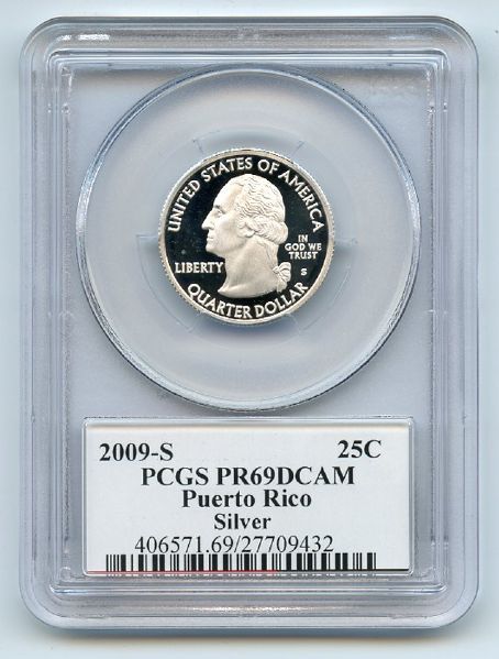 2009 S 25C Silver Puerto Rico Quarter PCGS PR69DCAM