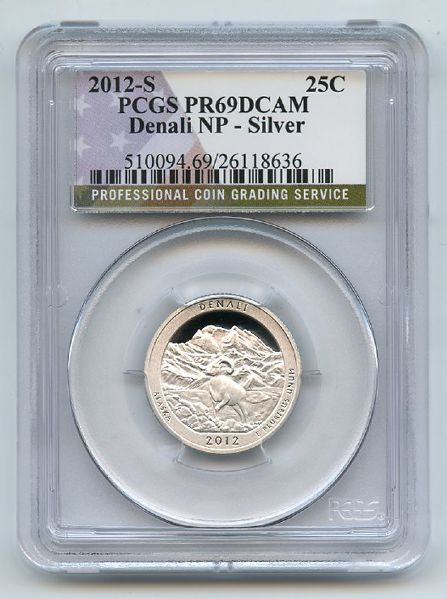 2012 S 25C Silver Denali Quarter PCGS PR69DCAM