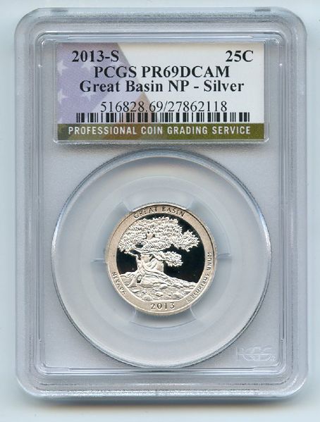 2013 S 25C Silver Great Basin Quarter PCGS PR69DCAM