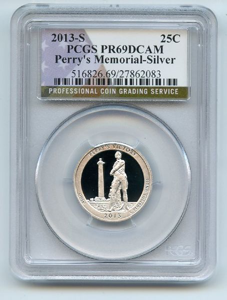 2013 S 25C Silver Perry's Memorial Quarter PCGS PR69DCAM